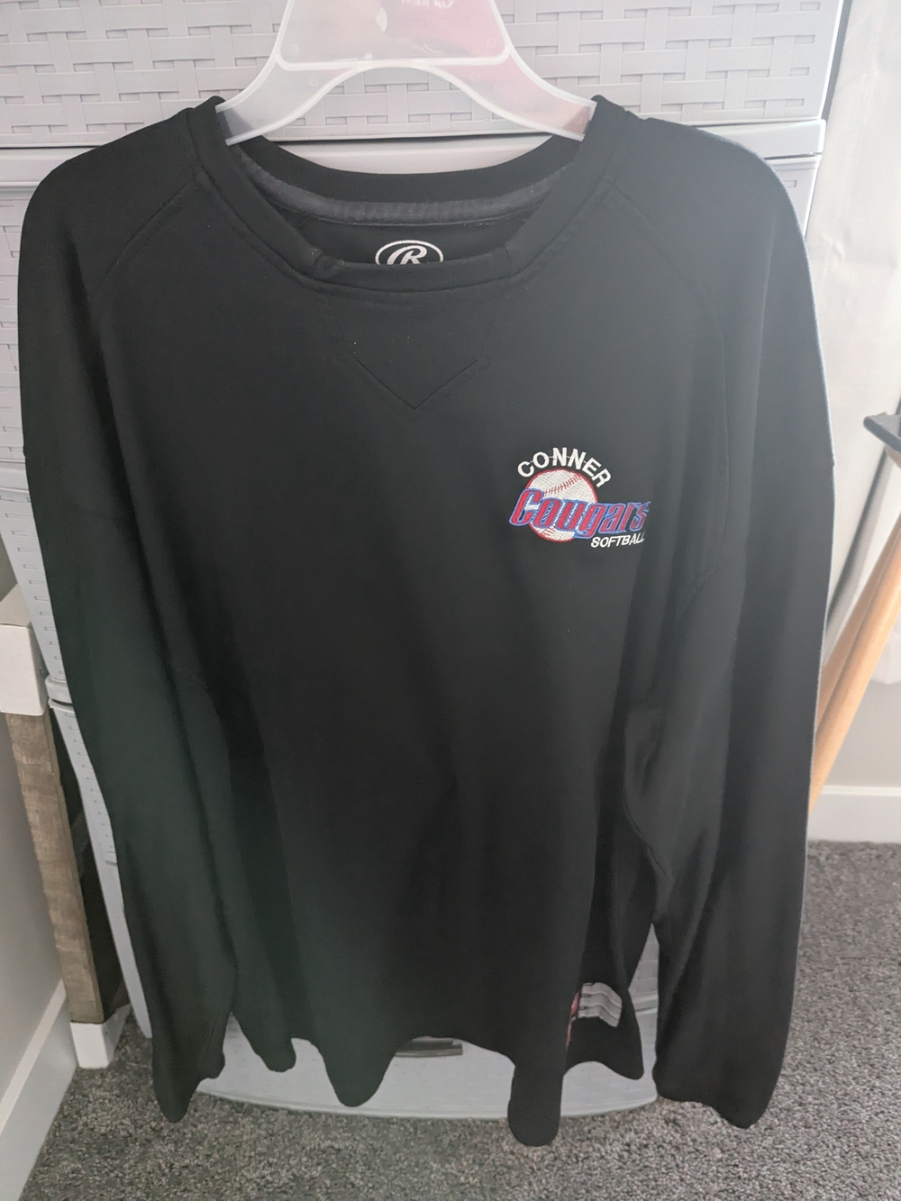 Rawlings Black Conner Cougars Crewneck Sweatshirt